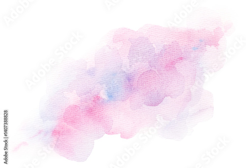 Watercolor pink, light purple and light blue spot, hand painted Abstract wedding element