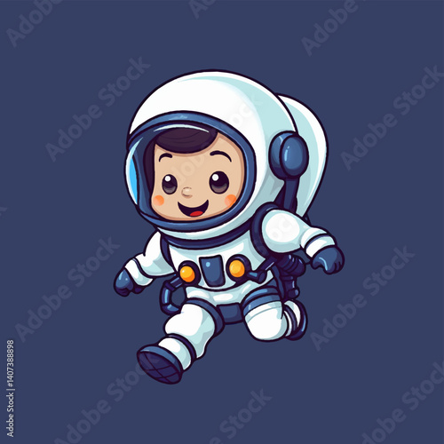 Astronaut Boy Mascot logo galaxy