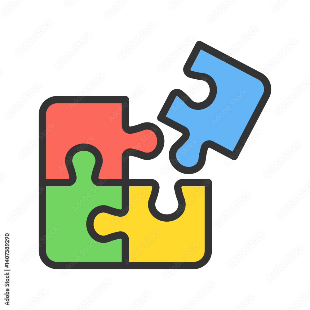 Puzzle icon vector image. Suitable for mobile apps, web apps and print media. Puzzle icon vector image. Suitable for mobile apps, web apps and print media.