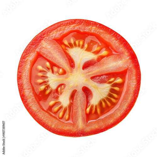 Wallpaper Mural Freshly sliced tomato fruit isolated against a clean transparent background highlighting its juicy texture and vibrant color, Fresh tomato fruit slice isolated on transparent background Torontodigital.ca