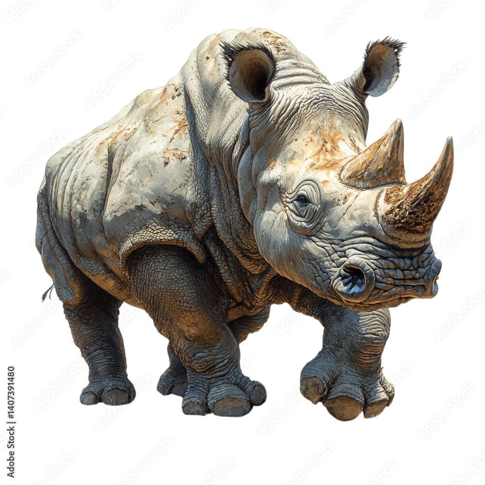 Fototapeta premium rhinoceros on a transparent background 