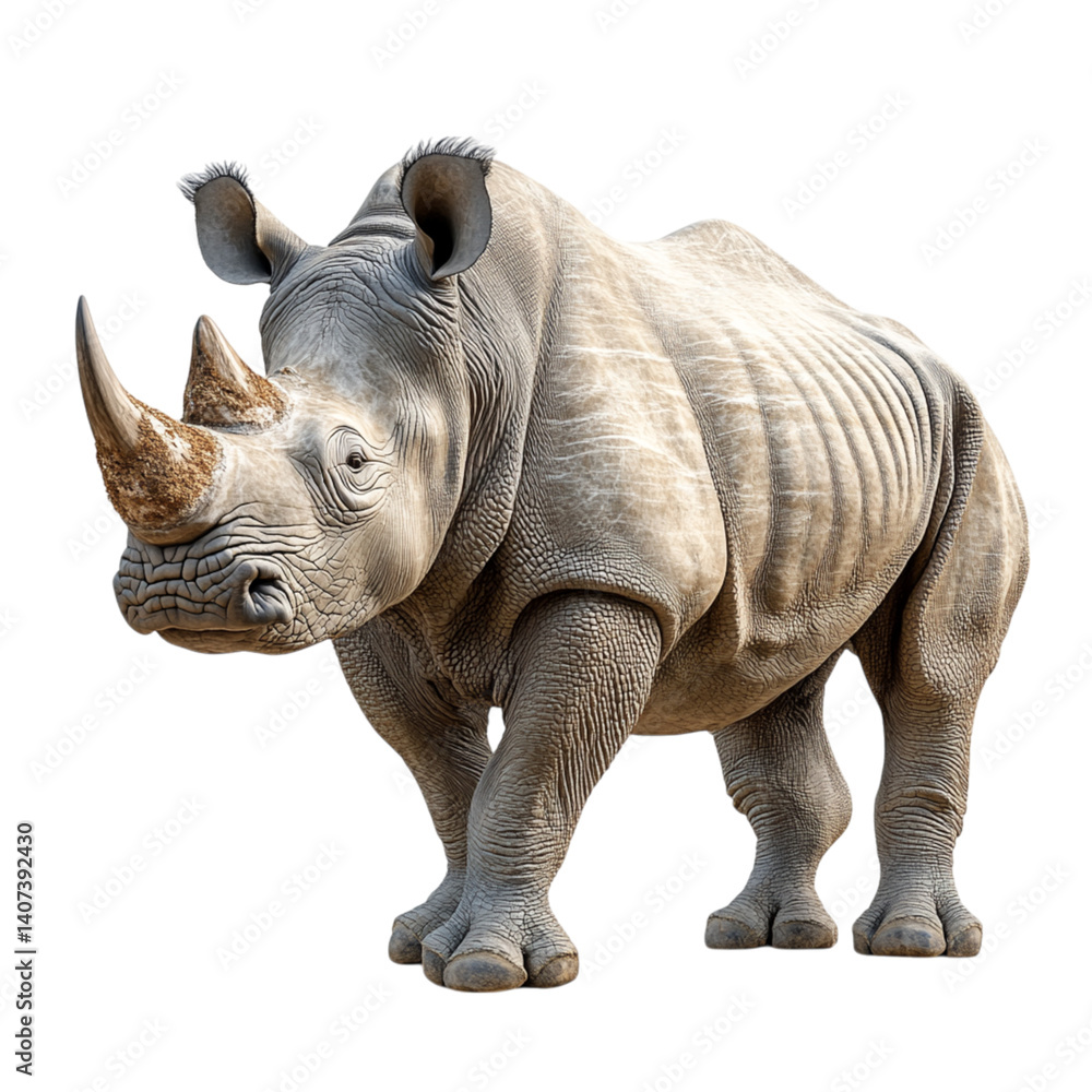 Fototapeta premium rhinoceros on a transparent background 