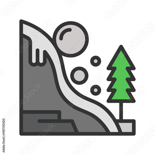Snow Avalanche icon vector image. Suitable for mobile apps, web apps and print media.