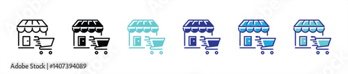 store icon set. marketplace, online store symbol sign icon. vector illustration