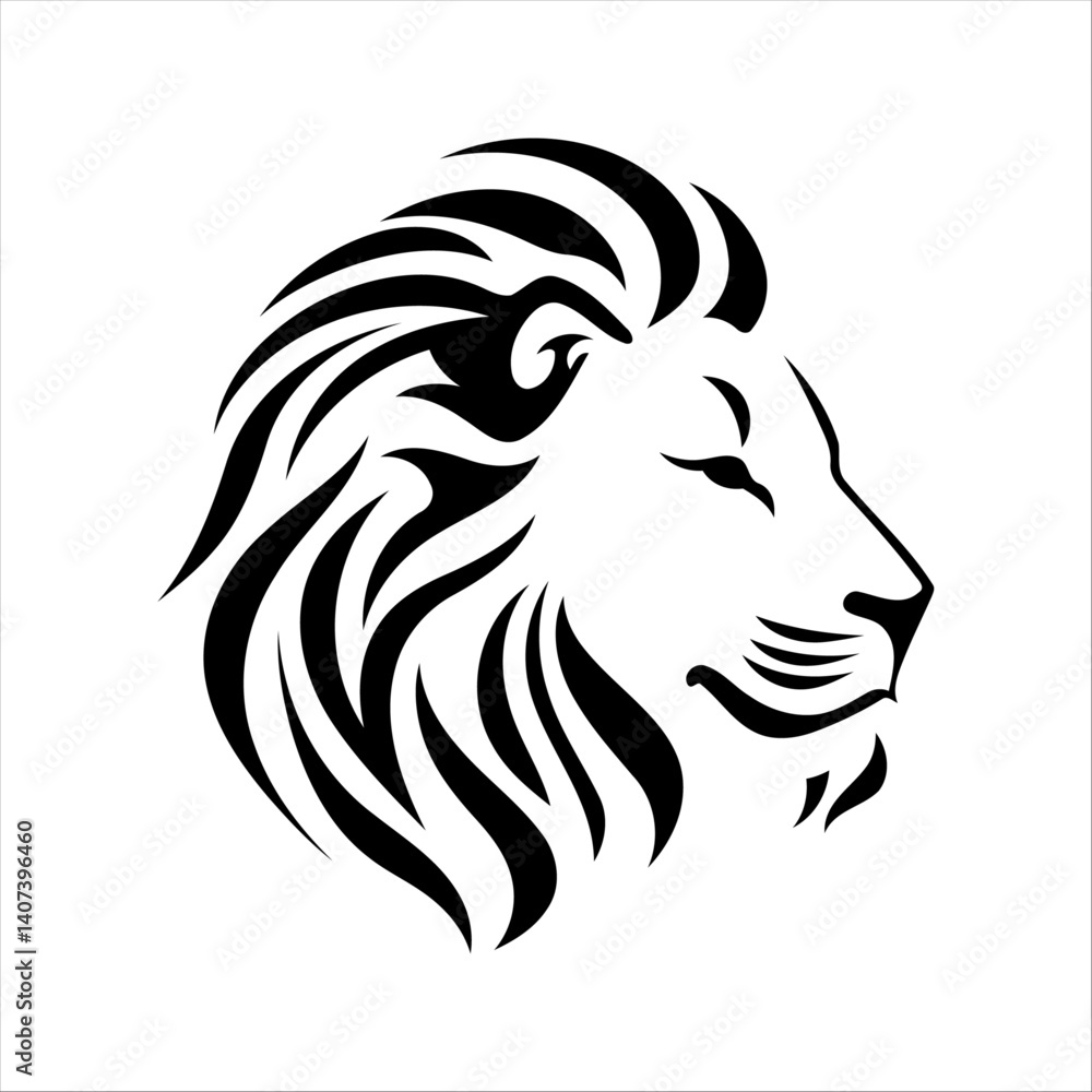 Lion Head in Bold Profile Lion Head in Bold Profile