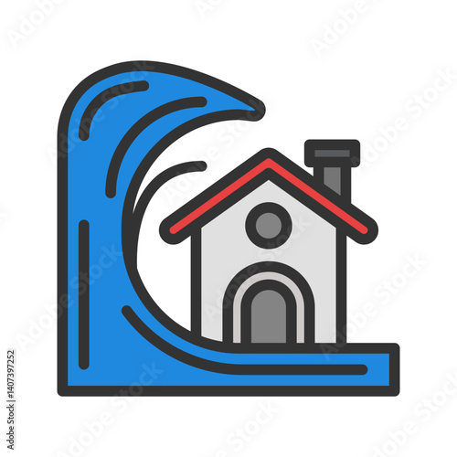 Tsunami icon vector image. Suitable for mobile apps, web apps and print media.