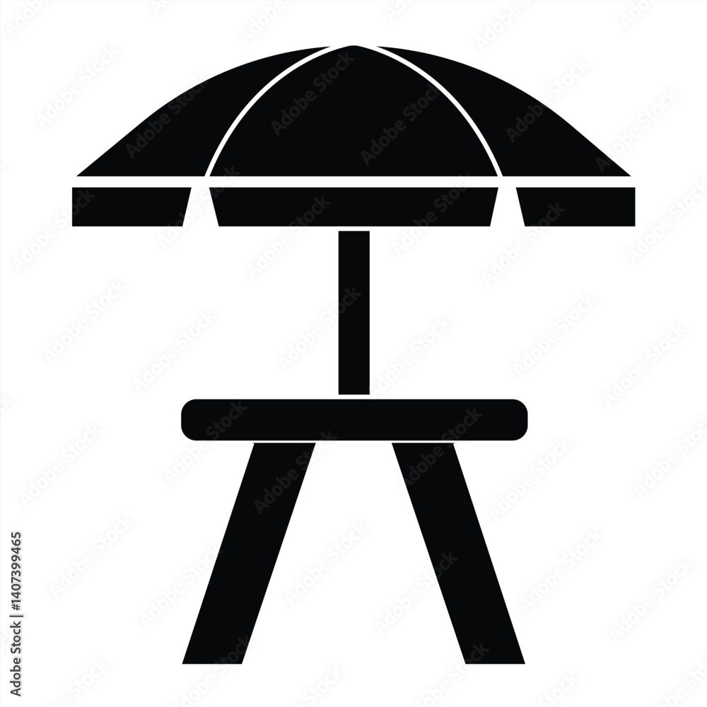 Picnic table icon. vector illustration Picnic table icon. vector illustration