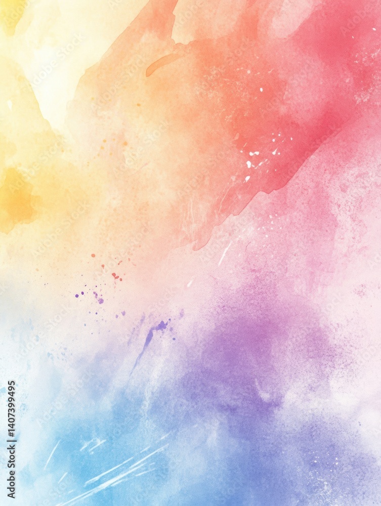 Obraz premium Creative watercolor splash texture background featuring soft blending and pastel tones for artistic projects and inspirational designs
