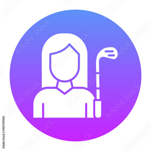 Golf Player Female Icon