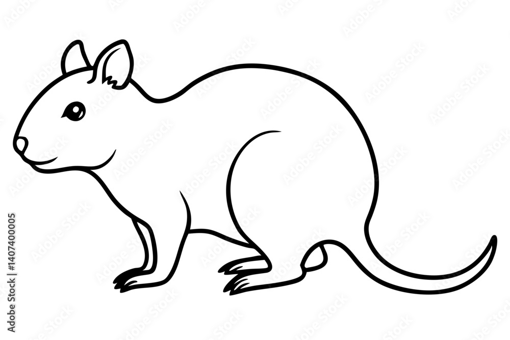 Quokka Outline Illustration Quokka Outline Illustration