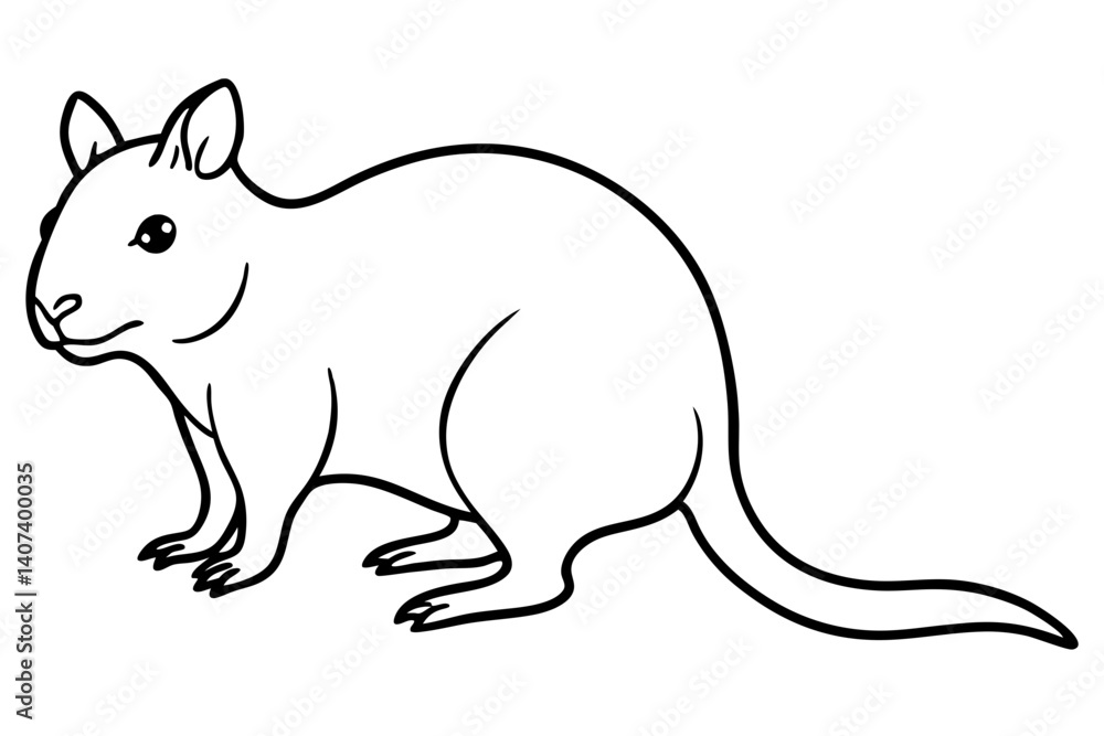 Obraz premium Quokka Outline Illustration