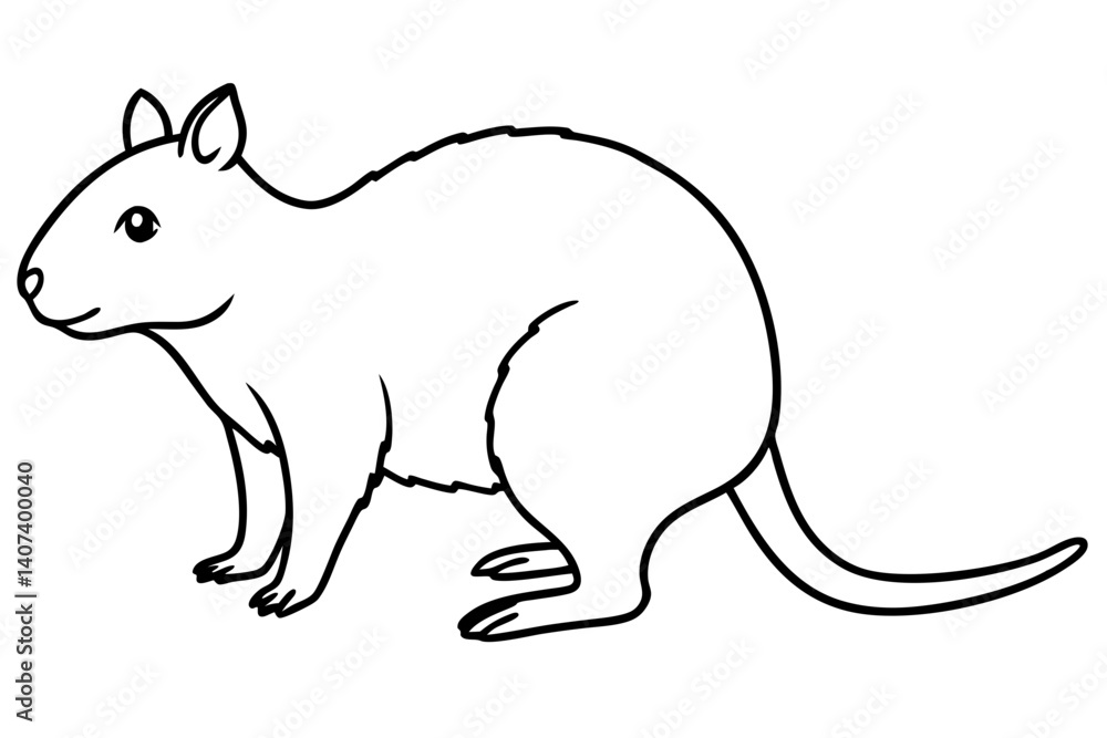 Obraz premium Quokka Outline Illustration