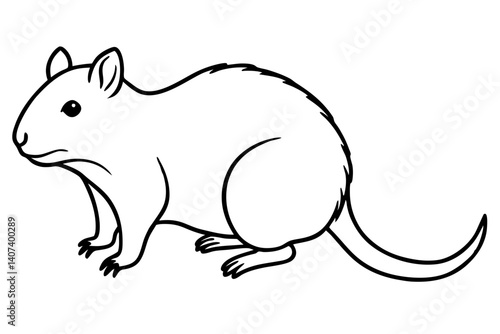 Quokka Outline Illustration