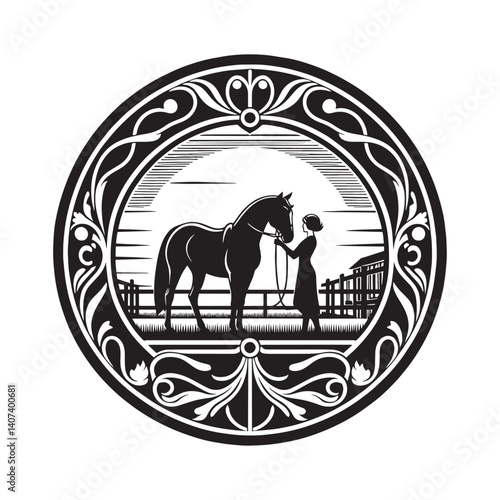 Equestrian elegance a silhouette of partnership between woman and horse