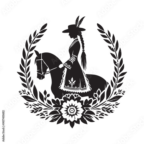 Equestrian elegance a silhouette of a woman on horseback event style
