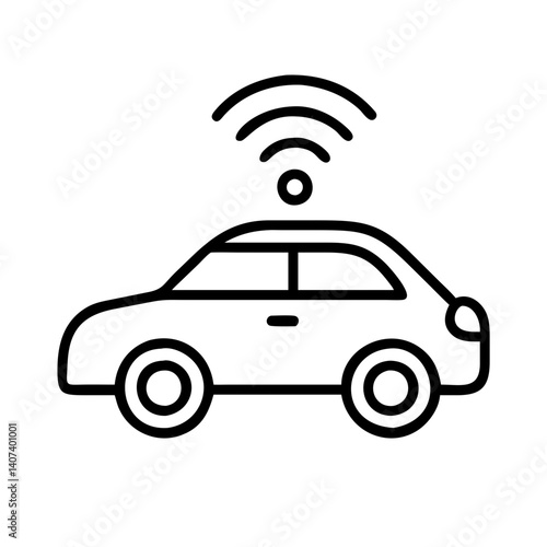 Smart car with wifi connection vector icon autonomous vehicle technology automotive design element