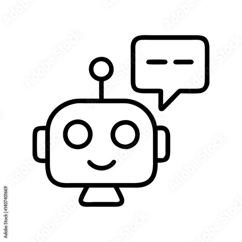 Cute robot chatbot icon vector illustration for ai artificial intelligence technology design