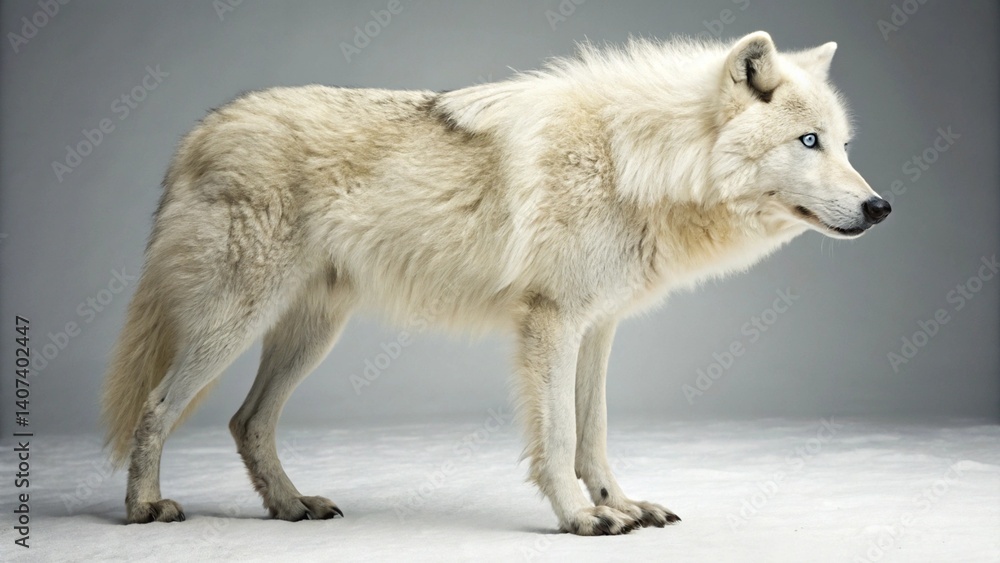 Obraz premium Arctic Wolf on studio background