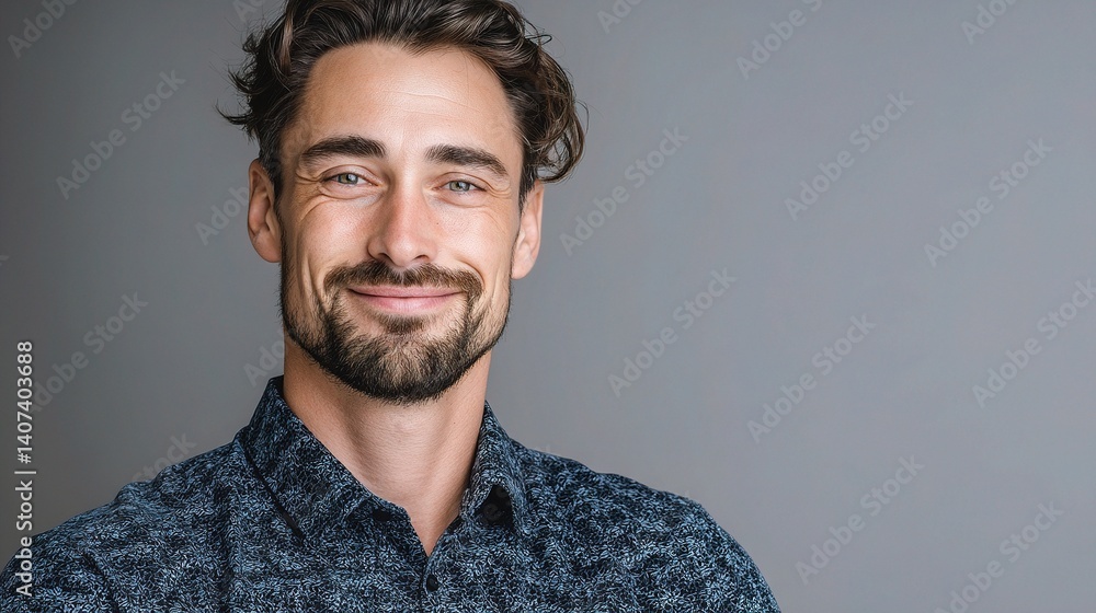 Obraz premium Professional businessman with confident smile on gray background