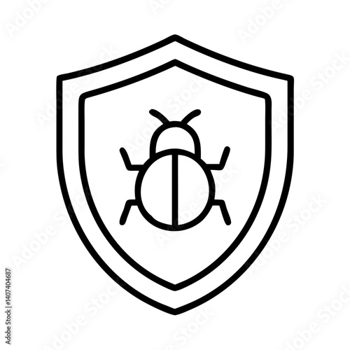 Bug shield antivirus protection security software malware detection vector illustration icon design