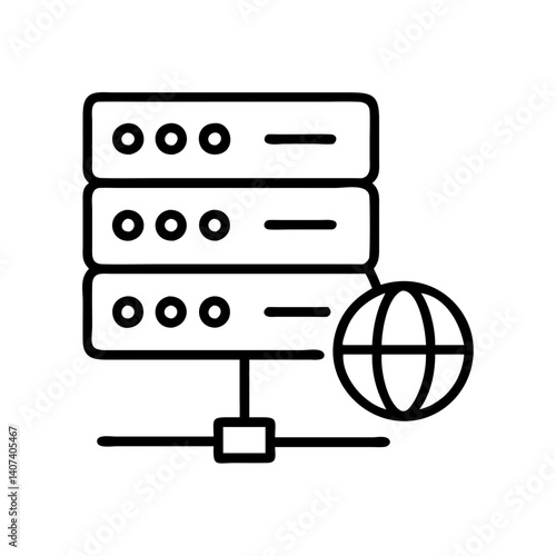 Server hosting and network infrastructure for cloud computing and data center management icon