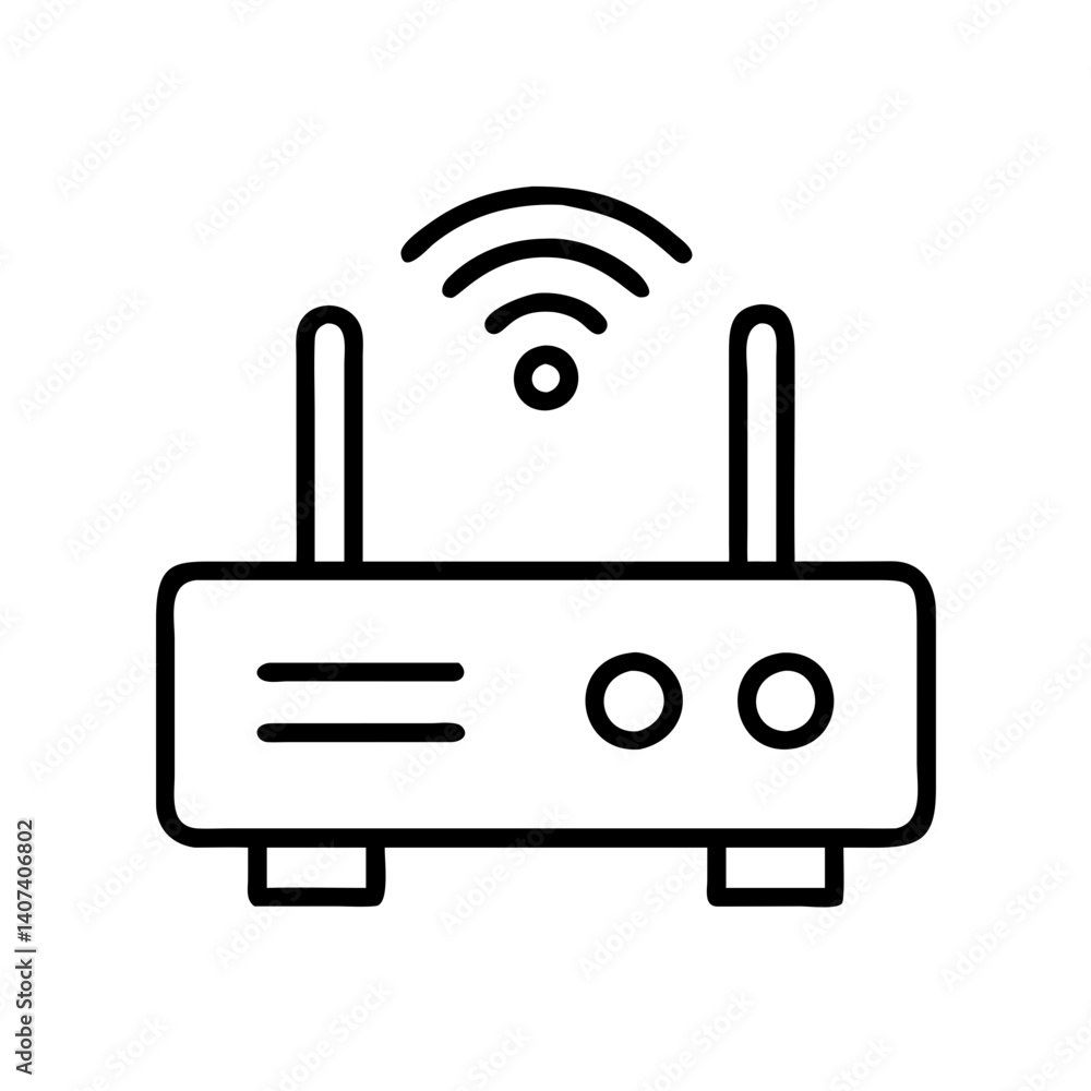 Wireless router icon vector illustration for internet connection and wifi signal network access Wireless router icon vector illustration for internet connection and wifi signal network access