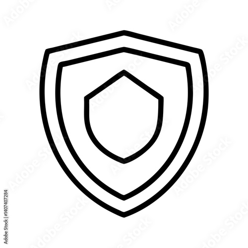 Outline shield icon vector graphic protection security safety guard defense symbol design element safe secure
