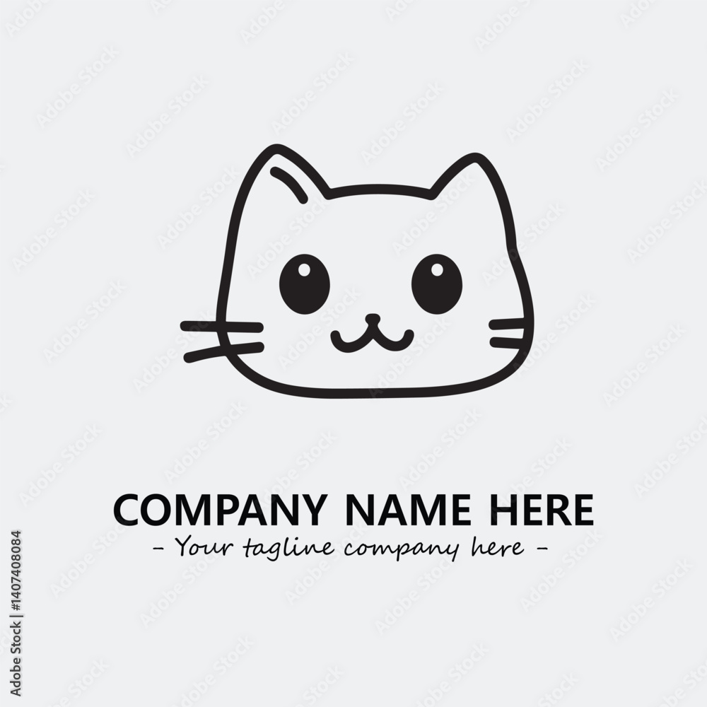 Cat character illustration black and white for logo company vector image
Cat character illustration black and white for logo company vector image