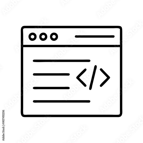 Website development coding icon for web design programming and software engineering projects online
