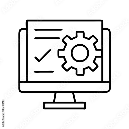 Computer settings configuration icon vector illustration for software and system setup and update