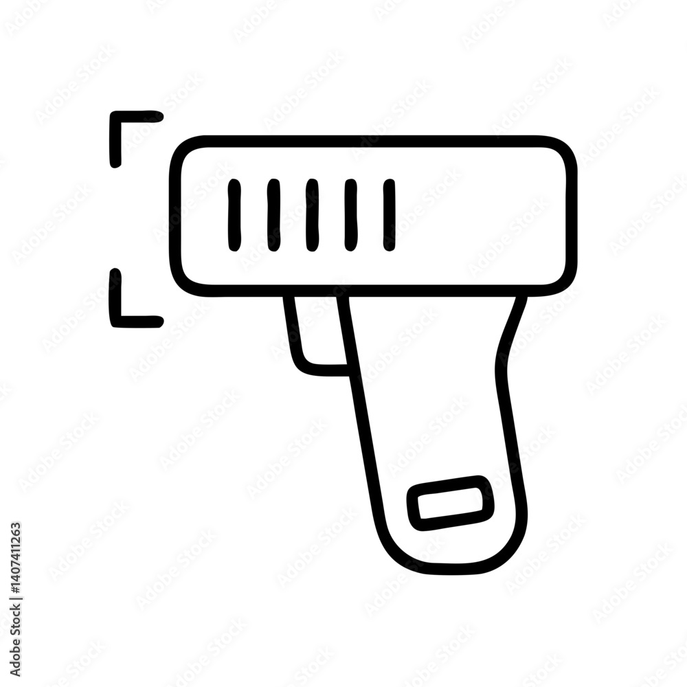 Barcode scanner vector icon for inventory management and retail point of sale application use Barcode scanner vector icon for inventory management and retail point of sale application use