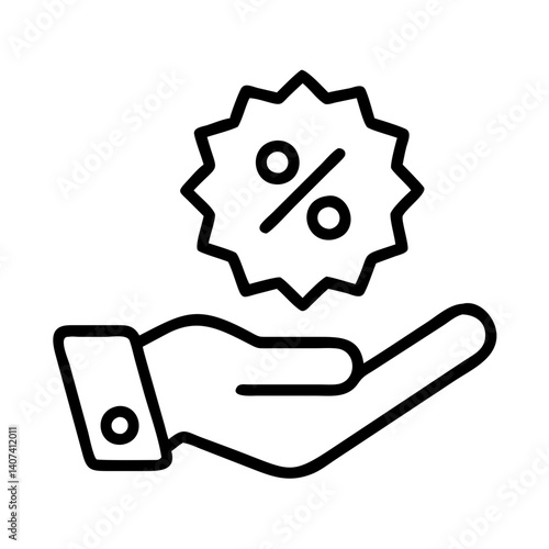 Get exclusive discount offer promotion deal sale percentage in hand special offer vector icon design