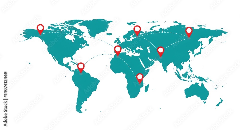 Obraz premium World map global network connection international business concept