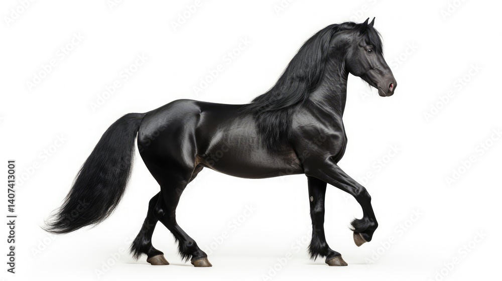 Fototapeta premium stalli horse isolated on white