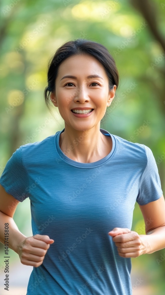 Active Asian Woman on Nature Trail Active Asian Woman on Nature Trail