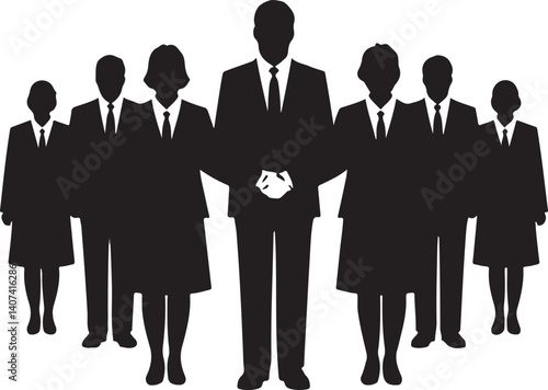 teamwork with business meeting silhouette victor isolated on the white background.
