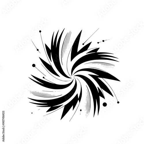 Wallpaper Mural Abstract Black and White Swirl, Minimalist Design, Modern Art Torontodigital.ca