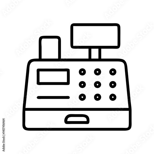 Cash register icon point of sale system pos terminal checkout machine retail store equipment