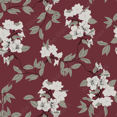 Trendy seamless floral pattern background. Seamless floral pattern can be used for wallpaper, pattern fills, webpage, textile, background and surface textures.