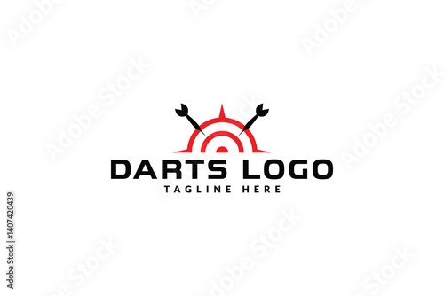 Darts tournament logo design, logo icon Vector illustration.