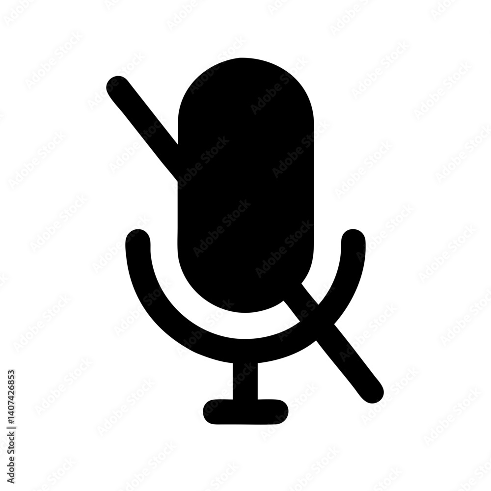 Mic off icon vector illustration Mic off icon vector illustration