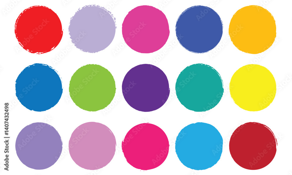 Collection of colorful round grunge circle brush stroke, brushstroke paint vector illustration. round brush shape vector Collection of colorful round grunge circle brush stroke, brushstroke paint vector illustration. round brush shape vector