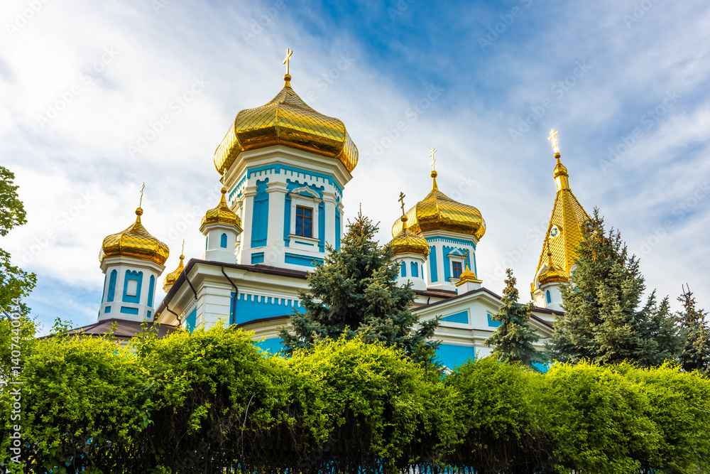 Golden domes of the Ciuflea Monastery of Chisinau, Moldova