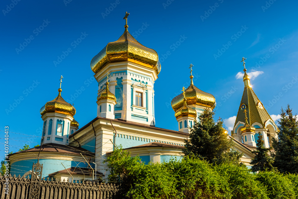 Golden domes of the Ciuflea Monastery of Chisinau, Moldova