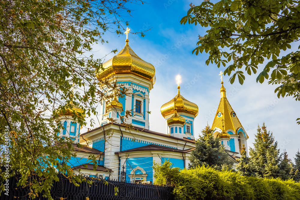 Golden domes of the Ciuflea Monastery of Chisinau, Moldova