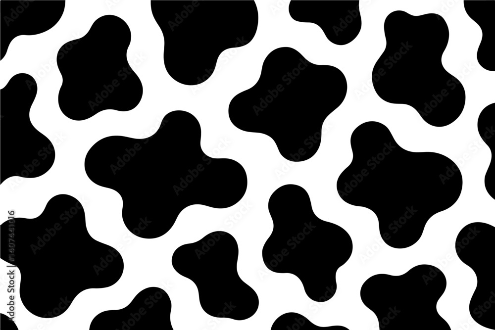 Abstract black cow pattern isolated Abstract black cow pattern isolated