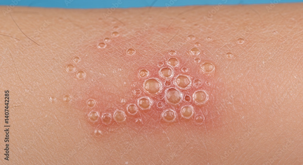 Fototapeta premium Detailed Close-up of Plaque Psoriasis Lesions on Light Skin