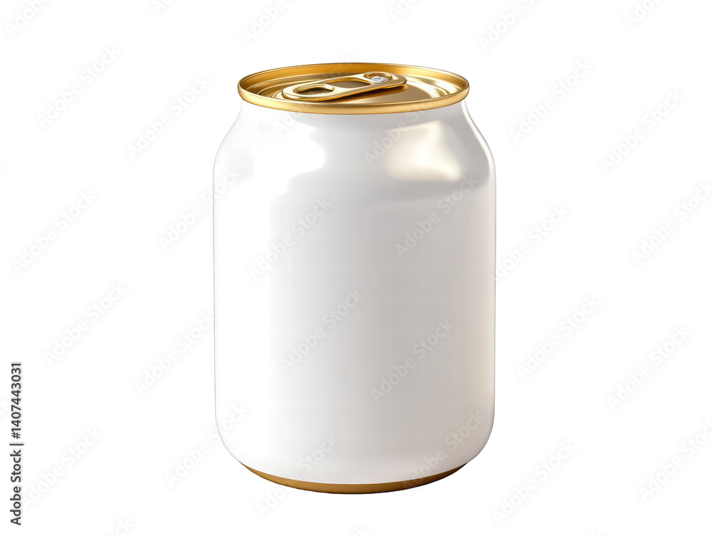 Isolated White and Gold Can Isolated White and Gold Can
