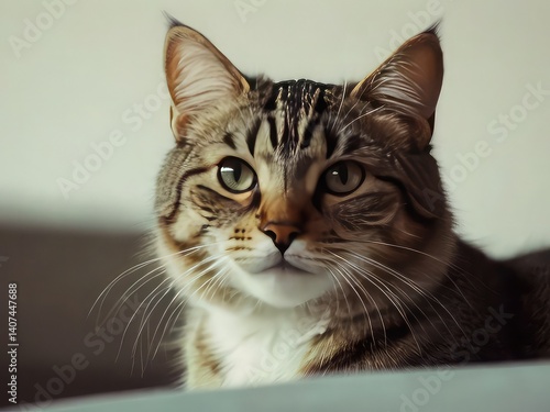 cat on transparent background , portrait of a cat, close up of cat