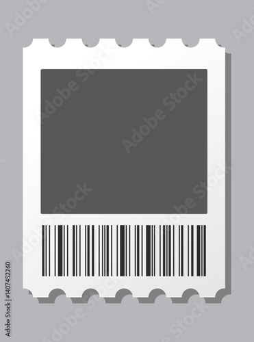 Obraz na płótnie Empty ticket template. Blank concert ticket or lottery coupon. Event coupon or cinema movie theater card. Festival or circus paper empty flyer. Vector isolated illustration w salonie
